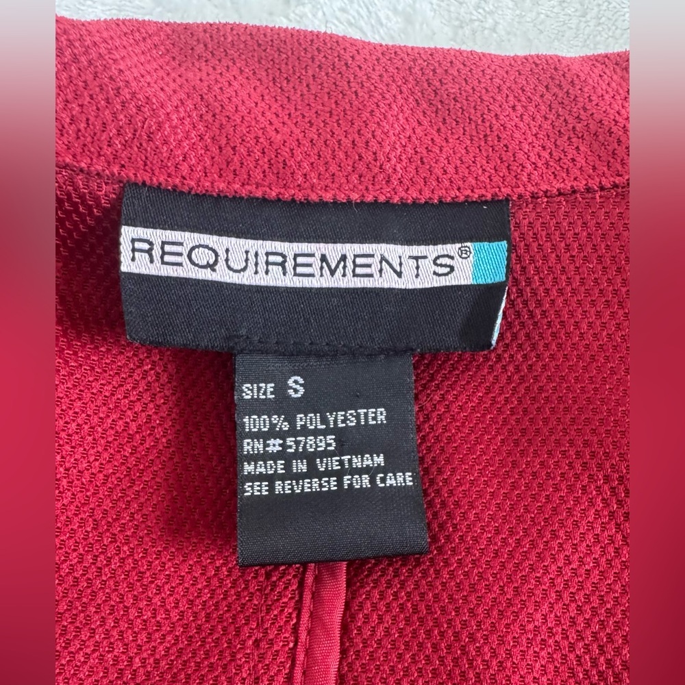 Requirements Size Small Dark Red Button-Front Unlined Jacket - Picture 2 of 10